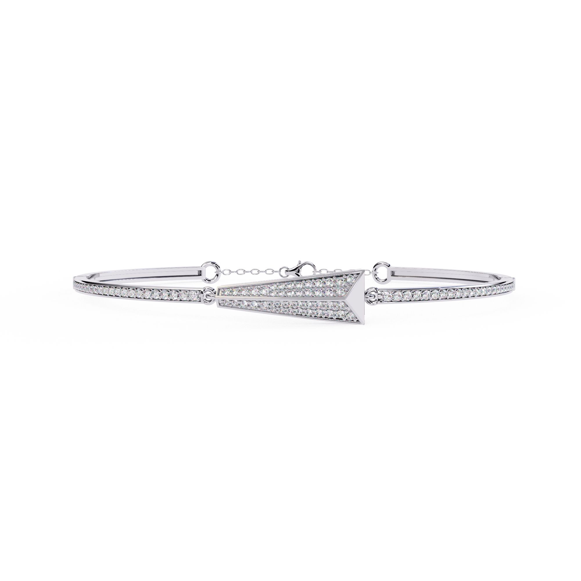Diamond Encrusted Arrowhead Bracelet - Modern Geometric Statement Design