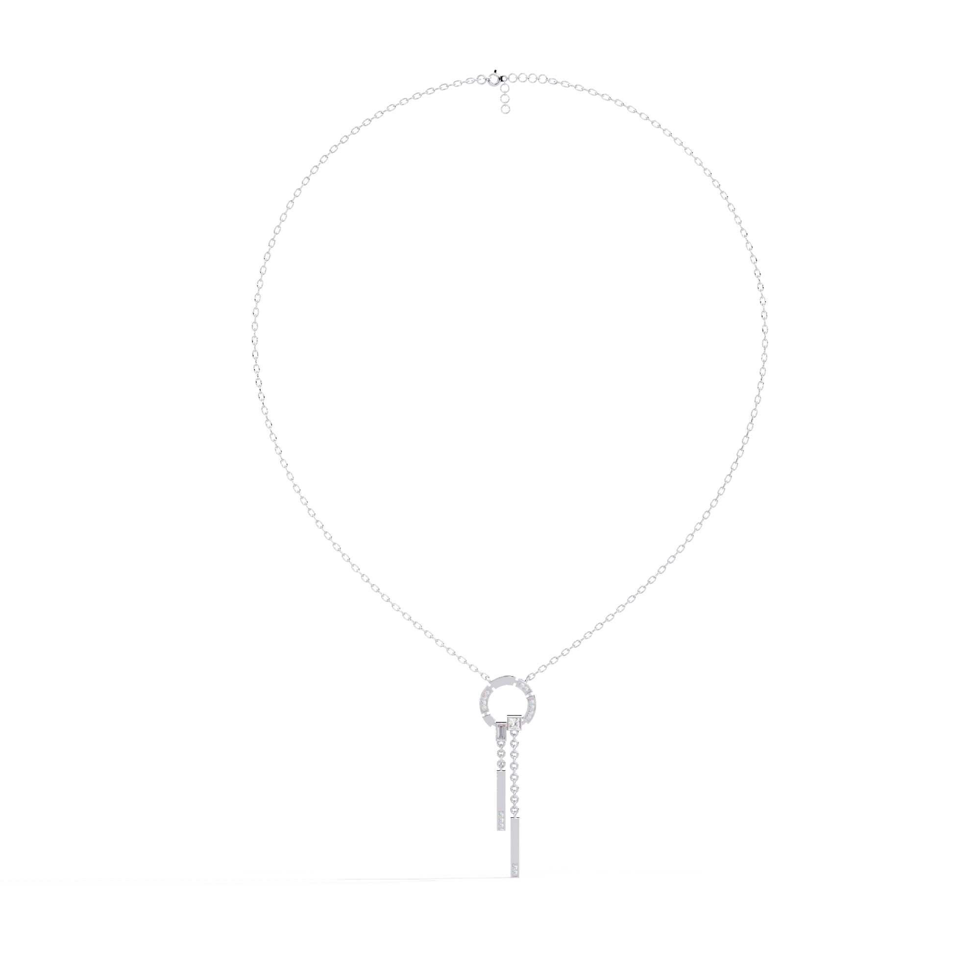 Geometric Multi-Cut Diamond Necklace – Modern Statement Pendant