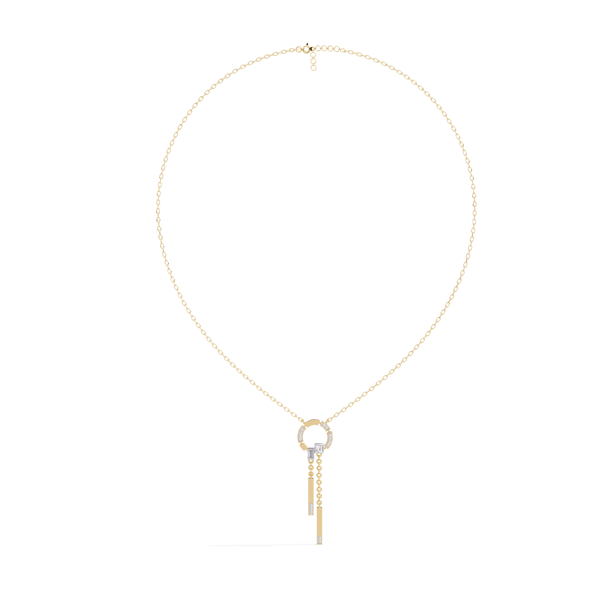 Geometric Multi-Cut Diamond Necklace – Modern Statement Pendant